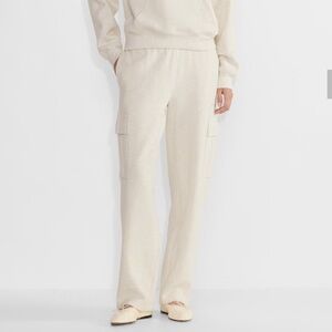 Aritzia TNA Cozy Sweatfleece Mega Cargo™ Sweatpant - Heather Light Oatmeal